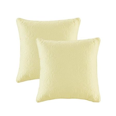 MADISON PARK Madison Park MP30-4647 20 x 20 in. Quebec Quilted Square Pillow Pair - Yellow MP30-4647